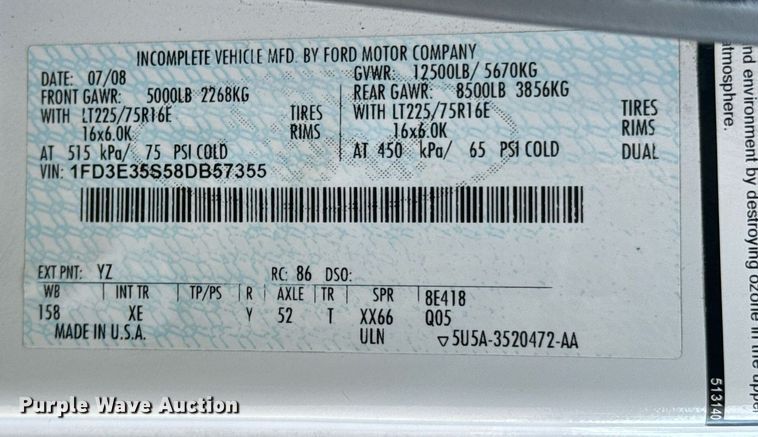 image for item OD9934 2008 Ford  E350 Super Duty shuttle bus