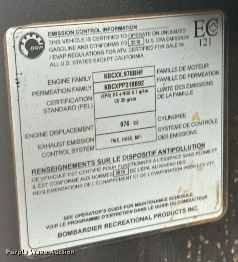 image for item OD9973 2019 Can-Am Defender HD10 utility vehicle