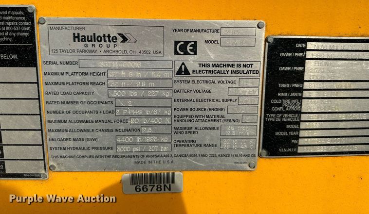 image for item OF9242 2014 Haulotte  3632T boom lift