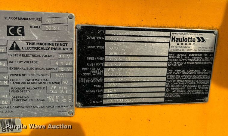 image for item OF9242 2014 Haulotte  3632T boom lift