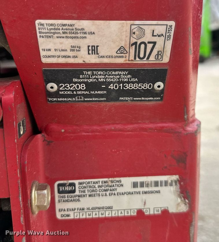 image for item OF9247 Toro STX26 stump grinder