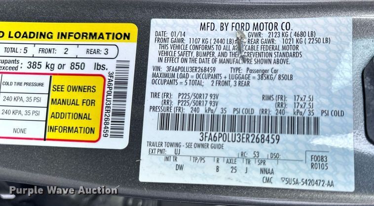 image for item OF9280 2014 Ford Fusion SE 