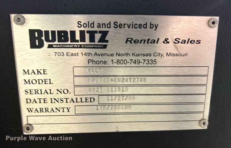 image for item OI9560 Yale MPB040-EN24T2748 pallet jack