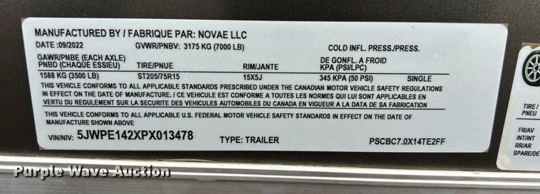 image for item OI9572 2023 Pace enclosed cargo trailer