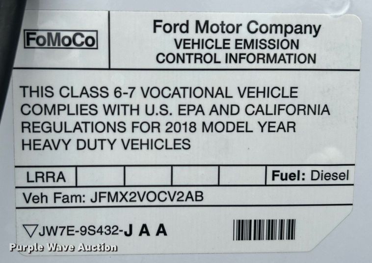 image for item OI9575 2018 Ford  F750 Super Duty truck cab and chassis