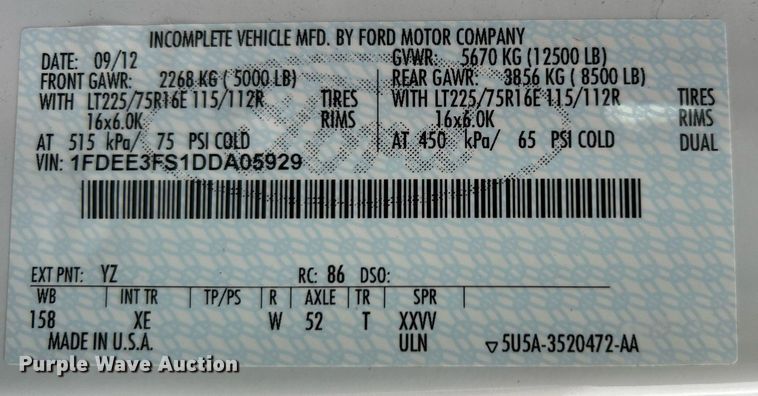 image for item OI9577 2013 Ford E350 shuttle bus