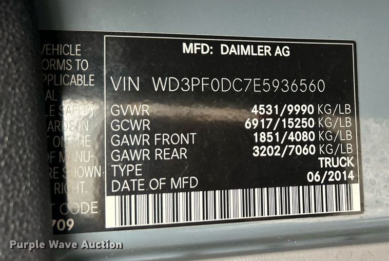 image for item OM9226 2014 Mercedes Benz  Sprinter  van
