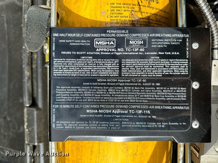 image for item OM9778 (2) Scott Air-Pak SCBA