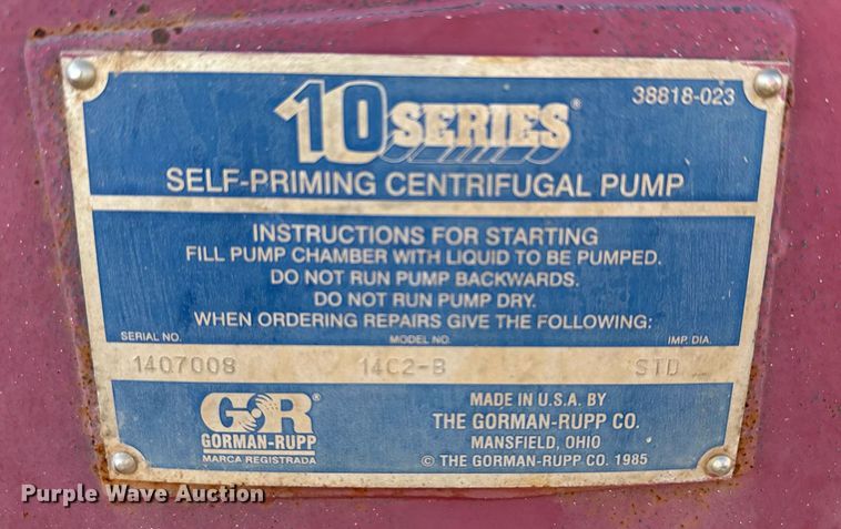 image for item DK6748 Gorman Rupp 10 Series trash pump