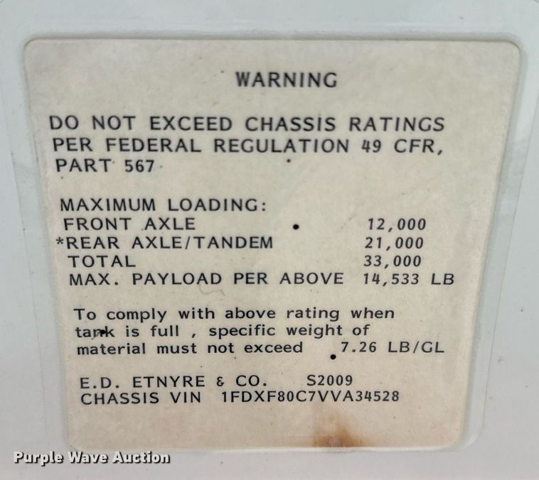 image for item DK6769 1997 Ford F800 oil distributor truck