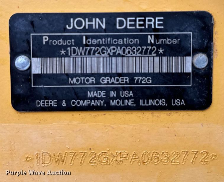 image for item DK6771 2011 John Deere 772G motor grader