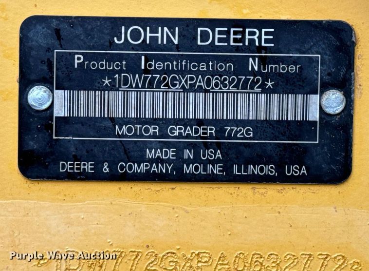 image for item DK6771 2011 John Deere 772G motor grader