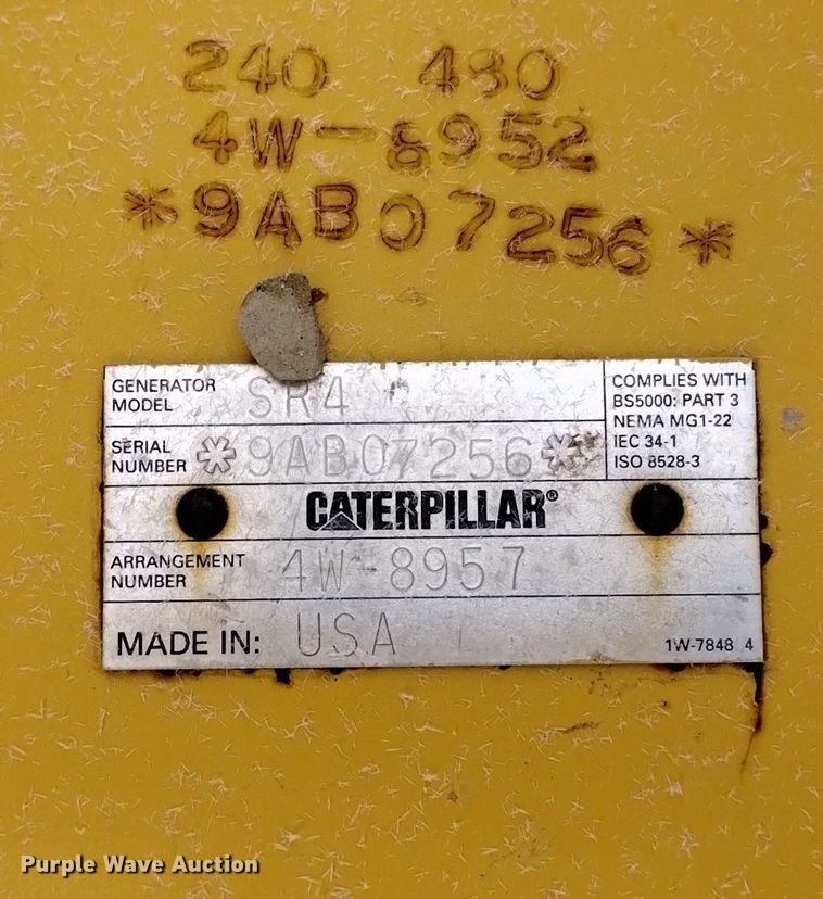 image for item DK8995 Caterpillar  SR4 generator