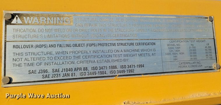 image for item DL7847 1995 Caterpillar 140H VHP motor grader