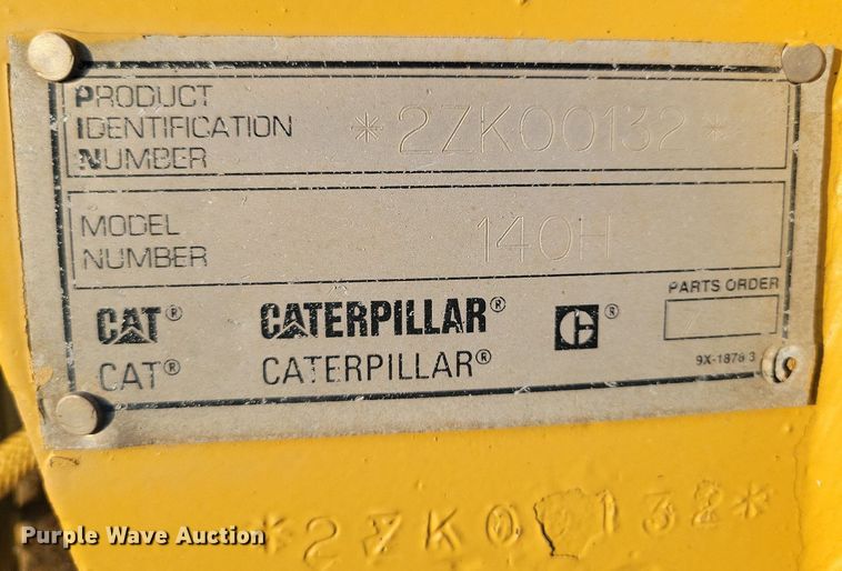 image for item DL7847 1995 Caterpillar 140H VHP motor grader