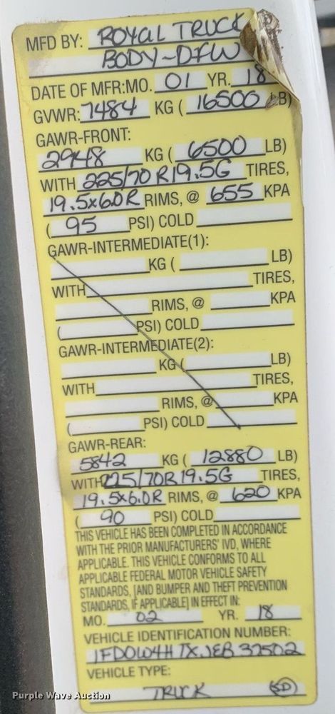 image for item DM7734 2018 Ford  F450 Super Duty XL Crew Cab utility / service truck