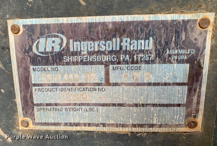 image for item DM7742 2005 Ingersoll Rand  SD100D single drum vibratory roller