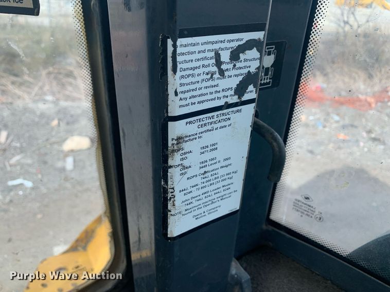 image for item DM7747 2017 John Deere 744K II wheel loader