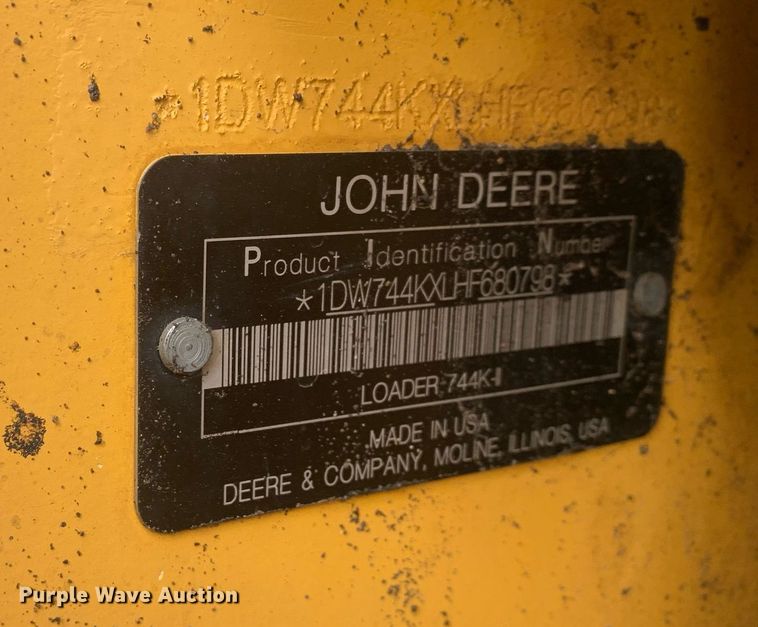 image for item DM7747 2017 John Deere 744K II wheel loader