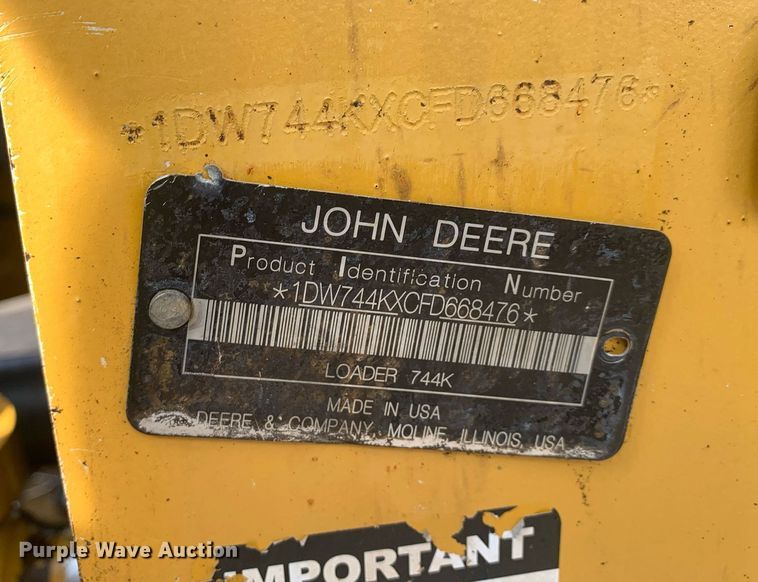 image for item DM7748 2015 John Deere 744K II wheel loader