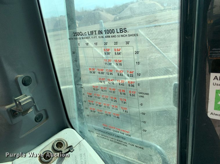 image for item DM7749 2018 John Deere 250G LC excavator