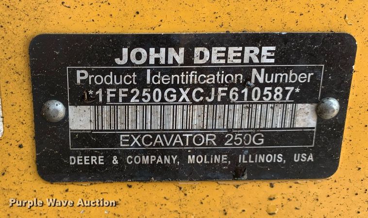 image for item DM7749 2018 John Deere 250G LC excavator