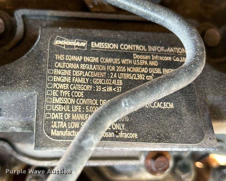 image for item DN0681 2016 Doosan P185WDO air compressor