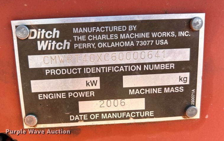 image for item DN0682 2006 Ditch Witch  RT40 trencher