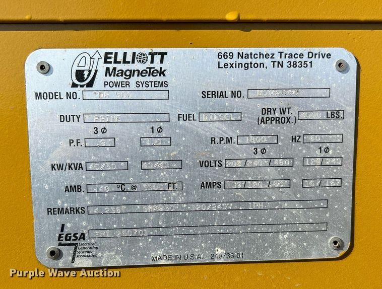 image for item DN0685 Elliot MagneTec  TDR 500 generator