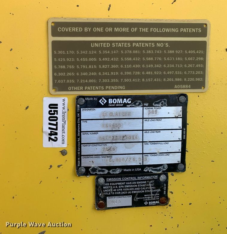 image for item DP8827 2016 Bomag RS446D soil stabilizer / reclaimer