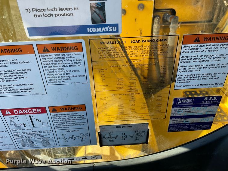 image for item DS5396 2018 Komatsu  PC138USLC-11  excavator