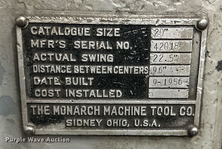 image for item JT9157 Monarch lathe 