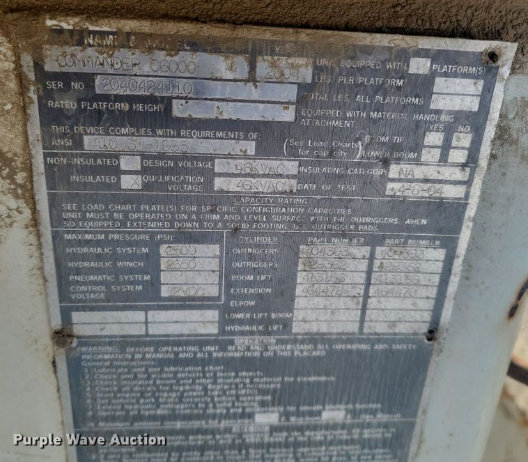 image for item LA9534 2005 International  7400 digger derrick truck