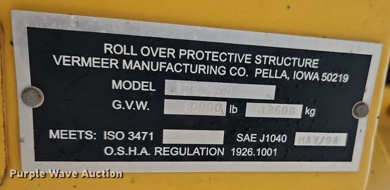 image for item LB9746 2010 Vermeer RTX1250 cable plow