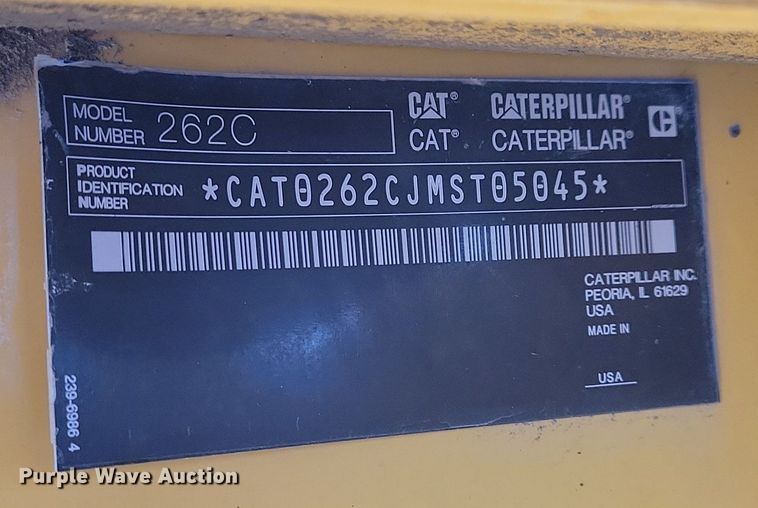 image for item LC9810 2012 Caterpillar 262C skid steer loader