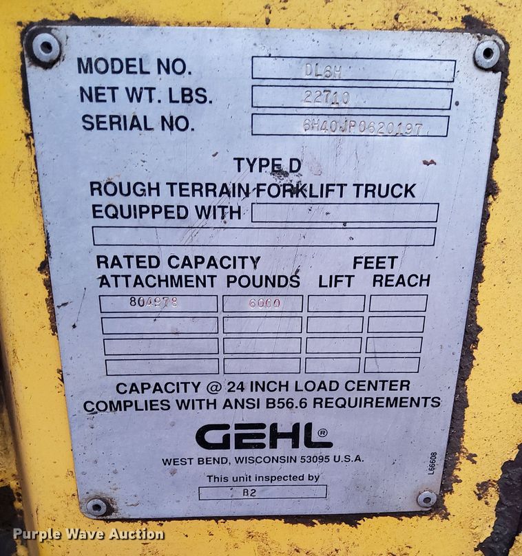 image for item LC9811 1998 Gehl DL-6H telehandler