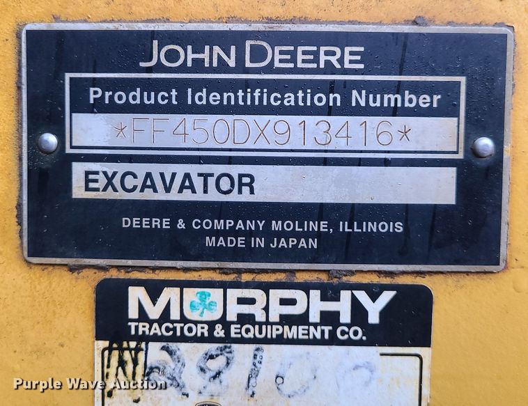 image for item LJ9498 2007 John Deere   450D LC   excavator