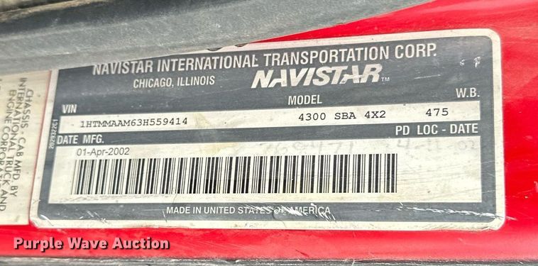 image for item LO9482 2003 International  4300 dump flatbed truck