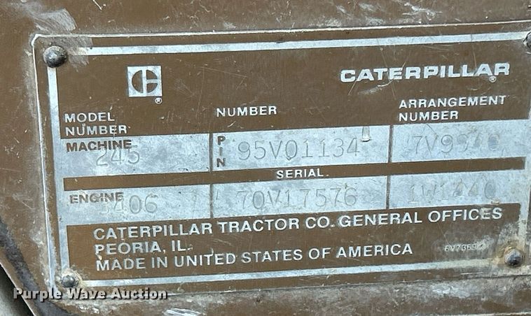image for item MO9154 1984 Caterpillar 245 excavator