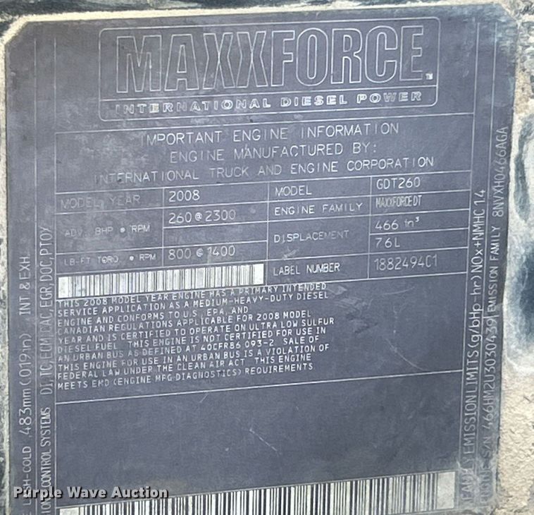 image for item NE9784 2009 International 4400 SBA dump truck