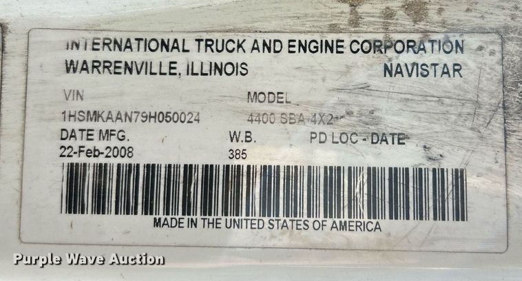 image for item NE9784 2009 International 4400 SBA dump truck