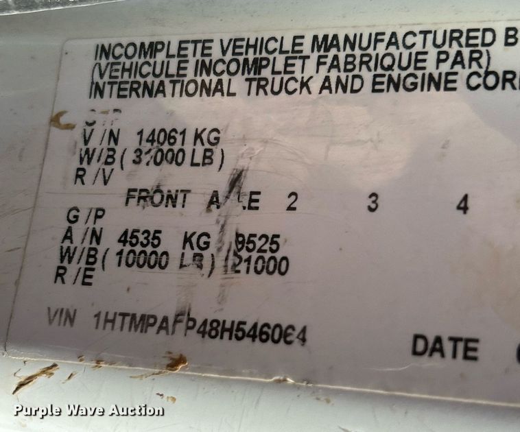 image for item NE9786 2008 International 4200 dump truck