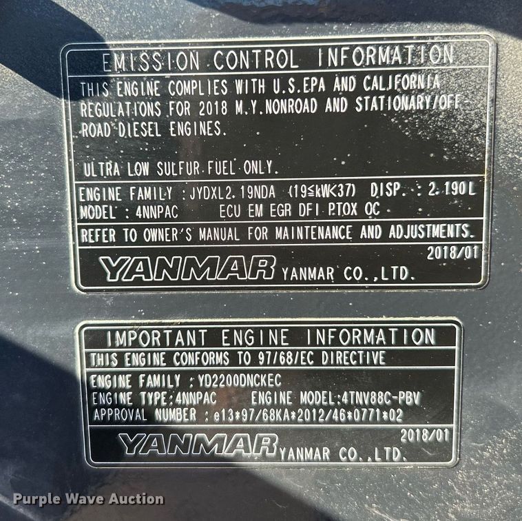 image for item NJ9513 2018 Yanmar  ViO50-6A mini excavator