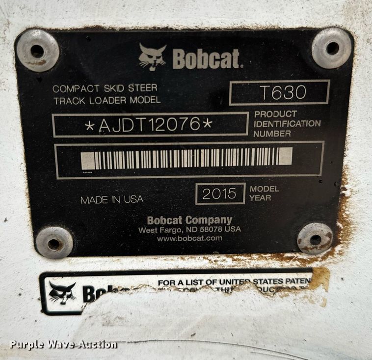 image for item NM9239 2015 Bobcat T630 tracked skid steer loader