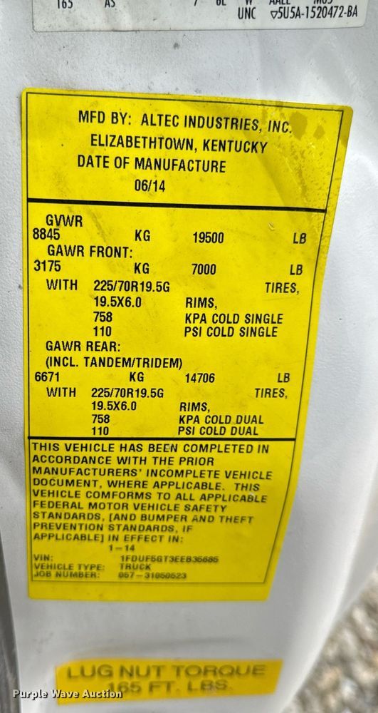 image for item NM9253 2014 Ford F550 Super Duty XL bucket truck