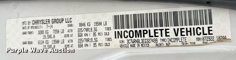 image for item NM9256 2014 Dodge Ram 5500HD bucket truck