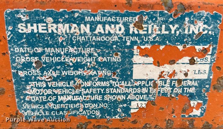 image for item NM9257 1999 Sherman & Reilly PT-3366 cable tensioner trailer 