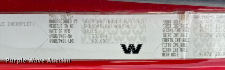 image for item NM9262 2016 Western Star 4700SF dump truck