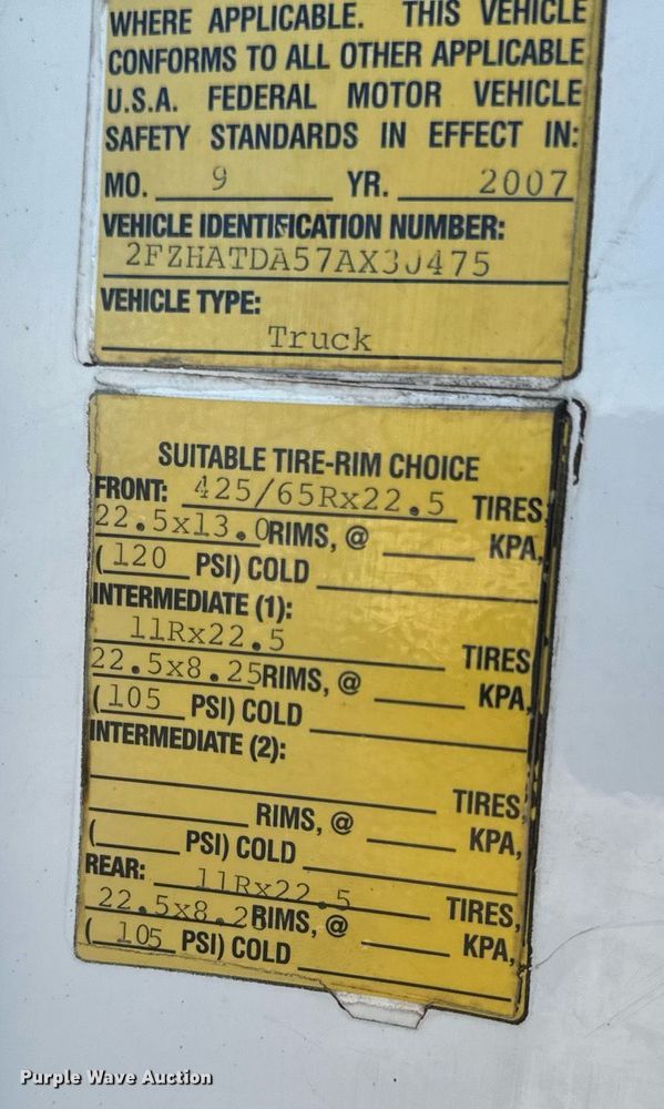 image for item NM9270 2007 Sterling  sewer jetter truck