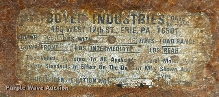 image for item NN9369 1991 Boyer pump trailer